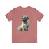 Loving Pug in Watercolor - Short Sleeve Tee Heather Mauve